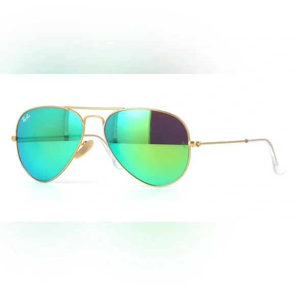 LIKE NEW Green Mirrored Ray Ban Aviator - Picture 3 of 11
